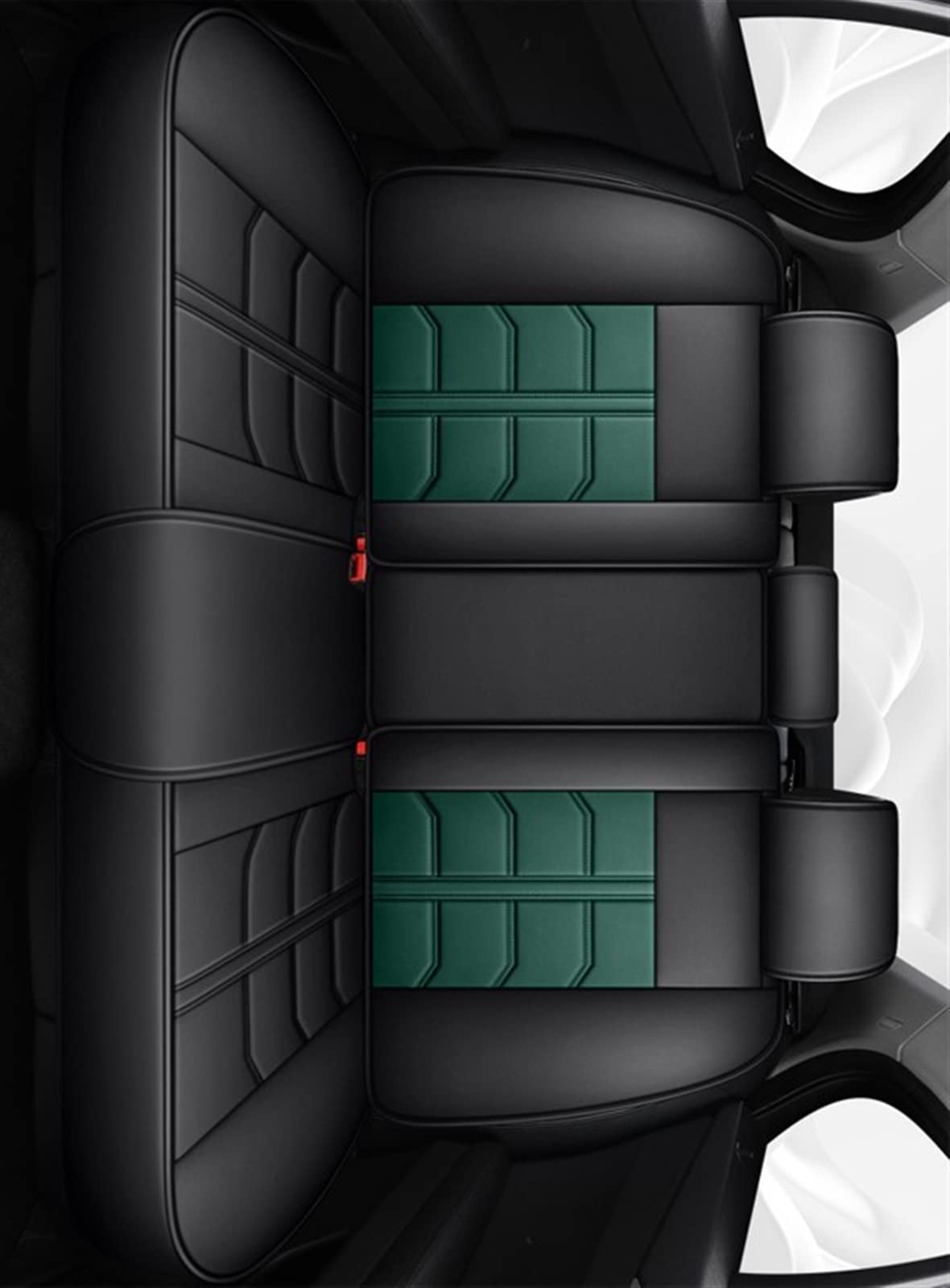 NNBDEY Autositzbezug, Autozubehör, Innenraum, vorne und hinten, wasserdichte Lederschutzsitzbezüge (Farbe: hinten, weinrot) (hinten, grün) von NNBDEY