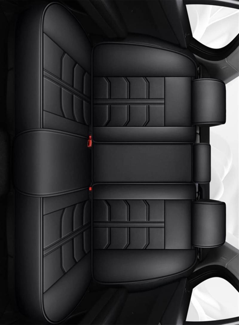 NNBDEY Autositzbezug, Autozubehör, Innenraum, vorne und hinten, wasserdichte Schutzsitzbezüge aus Leder (Farbe: hinten grün) (hinten schwarz) von NNBDEY
