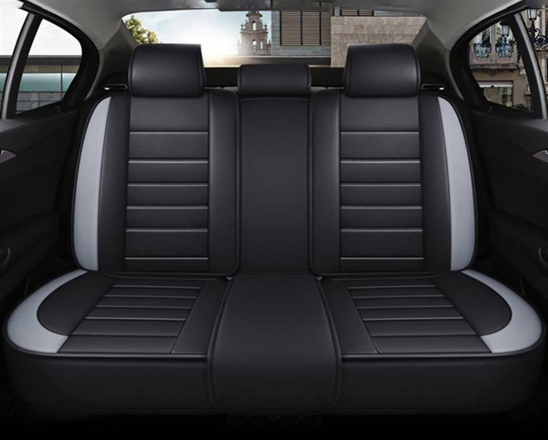 NNBDEY Autositzbezug, Autozubehör, Sitzbezüge aus Leder für vorne und hinten, Schutz für den Autoinnenraum (Farbe: hinten grau) (hinten grau) von NNBDEY
