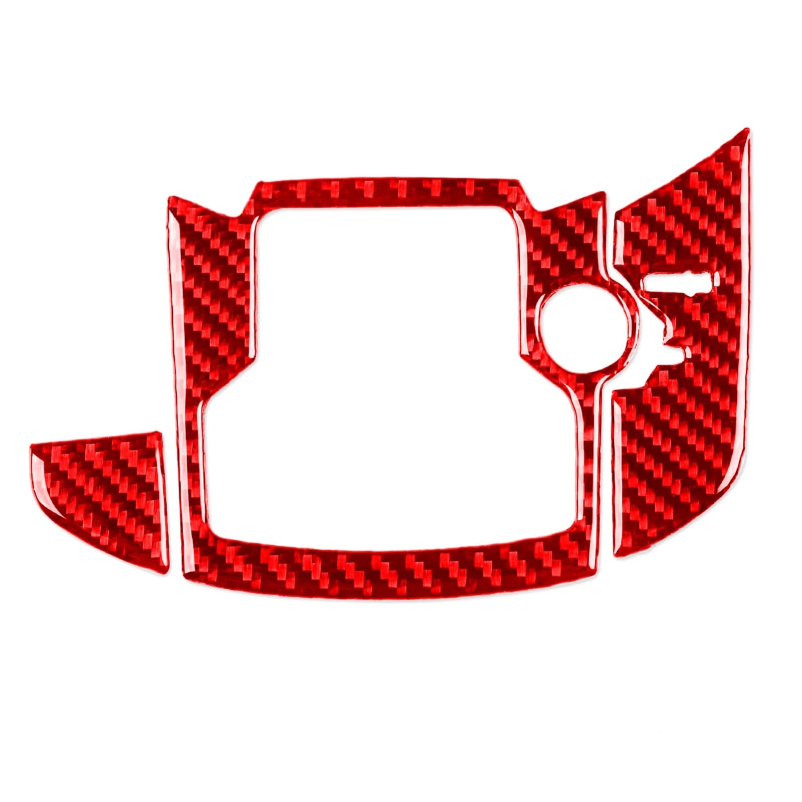 NNBINK Kompatibel Mit Mazda Für CX-9 2016 2017 2018 2019 2020 2021 2022 2023 Schalthebel Multimedia Panel Set Verkleidung Abdeckung Auto Innendekoration Paneel Innenraum Dekorativ(Red,LHD) von NNBINK