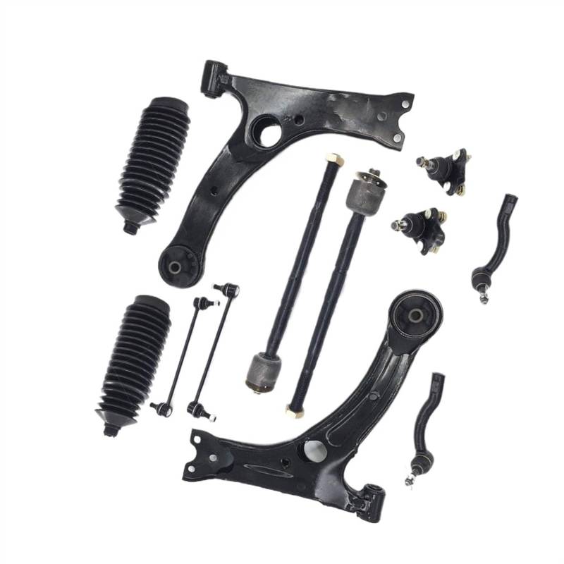 NNBINK Lenker Radaufhängung Kompatibel Mit Toyota Für Corolla 2003 2004 2005 2006 2007 2008 Auto Vorne Unten Querlenker Kugelgelenk Spurstangenmanschetten Stabilisator-Kits Aufhängungsarm von NNBINK