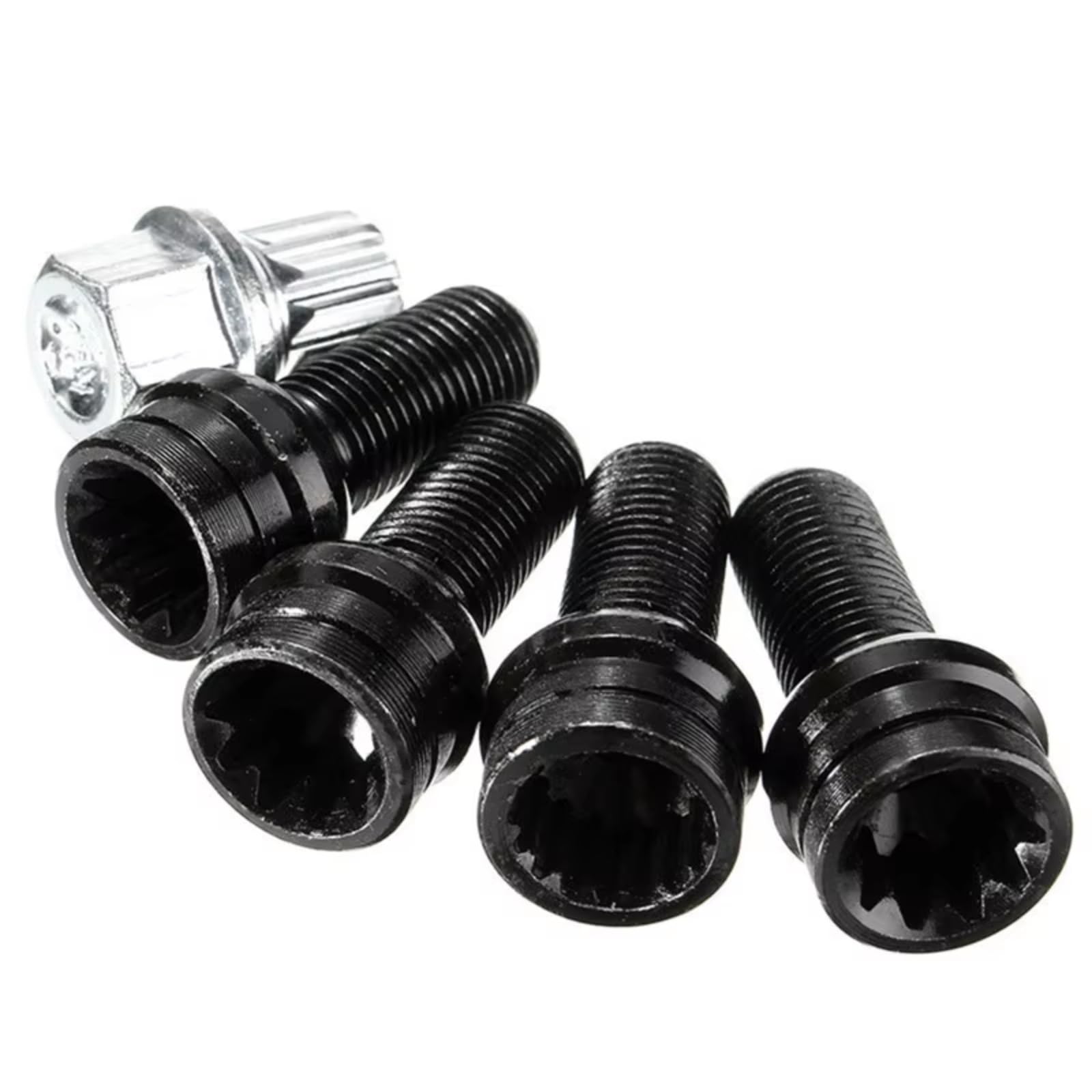 NNBINK Radschrauben Kompatibel Mit VW Für Passat, 1 Satz M14 X 1,5 Mm Stahlräder, Schraubenbolzen, Schlüsselsicherung, Radmuttern-Set, Radmutter, Radschrauben, OEM: 8D0601139F von NNBINK