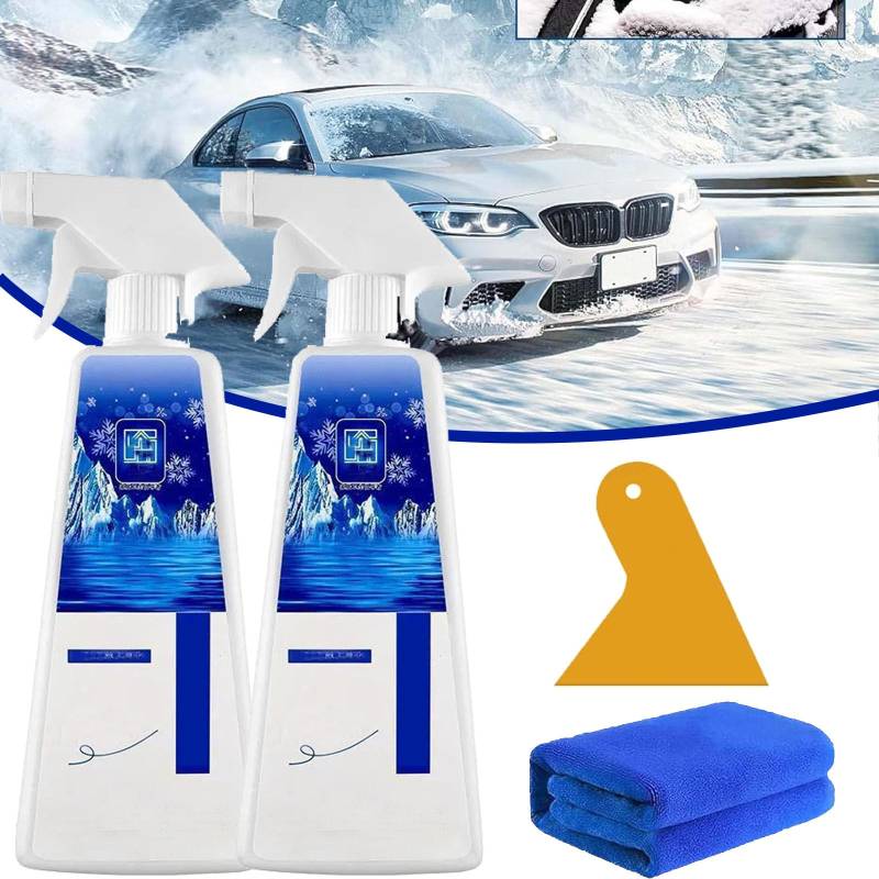 NNBWLMAEE Fast-Acting Ice Melting Spray for Windshields, Deicer Spray for Car Windshield, Snow Spray for Windows, Windshield Defroster Spray - Fast Snow Removal (2pcs100g) von NNBWLMAEE