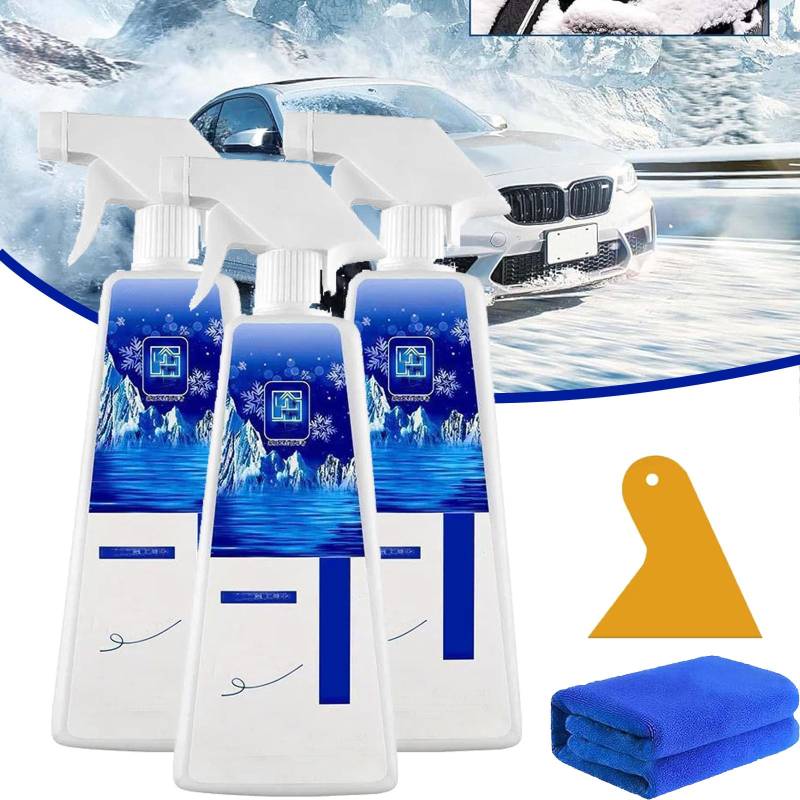 NNBWLMAEE Fast-Acting Ice Melting Spray for Windshields, Deicer Spray for Car Windshield, Snow Spray for Windows, Windshield Defroster Spray - Fast Snow Removal (3pcs100g) von NNBWLMAEE