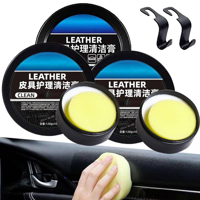 NNBWLMAEE Leader Cleaning and Care Cream & Cleaning Paste for Leather Care, Universal Leather Care Cleaning Cream, Car Leather Conditioner Paste, Leather Cleaning Cream (4pcs) von NNBWLMAEE