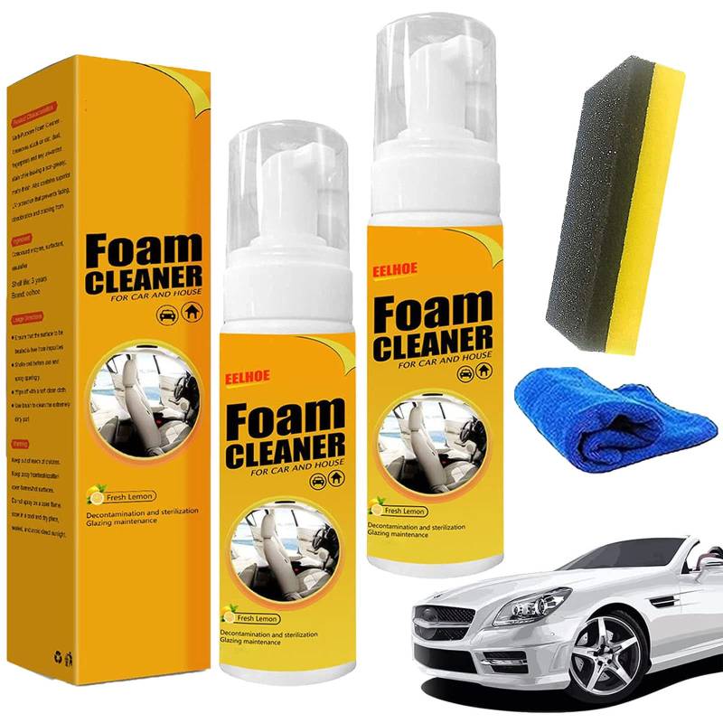 Neat Freakz Car Restoring Spray, Multi-Purpose Foam Cleaner, Foam Cleaner All Purpose, Spray Foam Cleaner Lemon Flavor, Foam Cleaner for Car and House, Powerful Stain Removal Kit (100ml,2pcs) von NNBWLMAEE