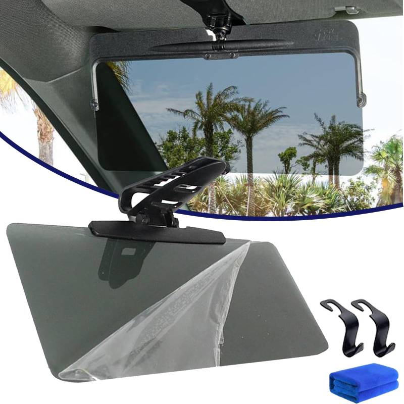 Universal Car Sun Visor with Polarized Glare Protection, Visor Extender Attachment, Car Visor Extender Sun Blocker, Universal Car Sun Visor, for Clearer Vision (1PCS) von NNBWLMAEE