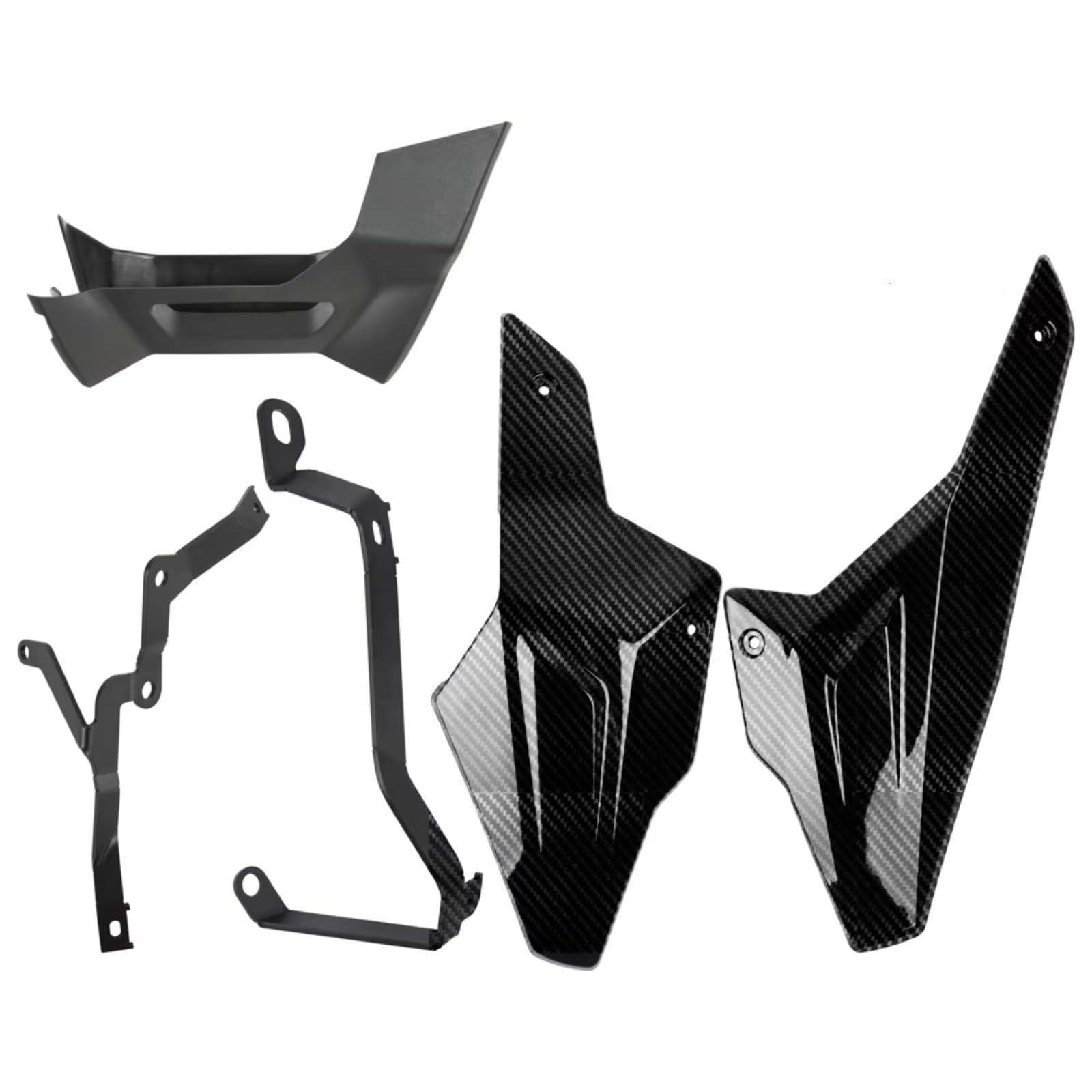 NNJIEUPO Motorrad-Windflügel Für F900R Für 900XR 2020 2021 2022 2023 2024 Niedriger Motor Chassis Schutz Skid Platte Spoiler Abdeckung Bauch Für Pan Schutz Motorrad Zubehör(Carbon Fiber Look) von NNJIEUPO