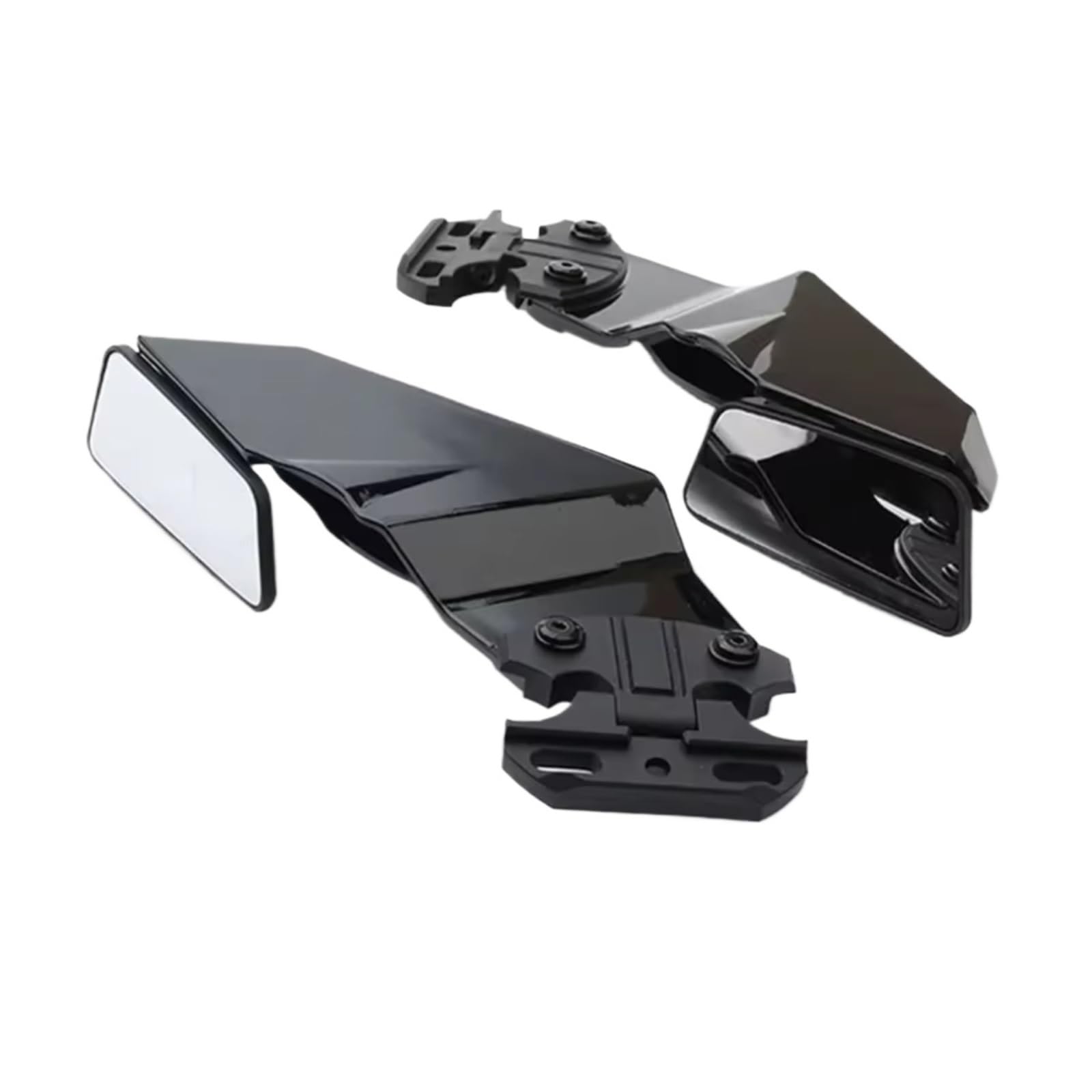 NNJIEUPO Motorrad-Windflügel Für Ninja450 Einstellbare Seite Für Flügel Spoiler Verkleidung Mit Rückspiegel Motorrad Zubehör Motorrad Ersatzteile(Bright Black) von NNJIEUPO