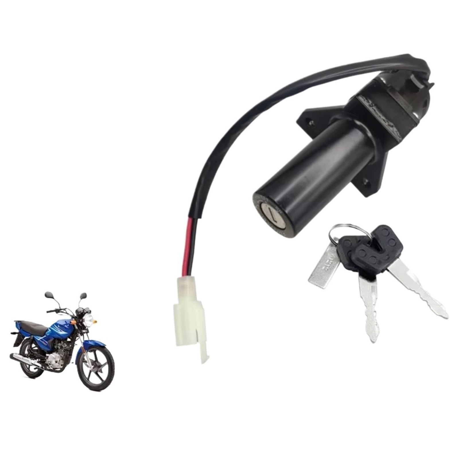 NNJIEUPO Motorrad-Zündschloss Kompatibel Mit Yamaha Für Jianshe Für YBR125 Für JYM125 2006 2007 2009. Schalter Starter Motorrad Zündschlüssel Tankdeckel-Abdeckungsschloss(YBR125) von NNJIEUPO