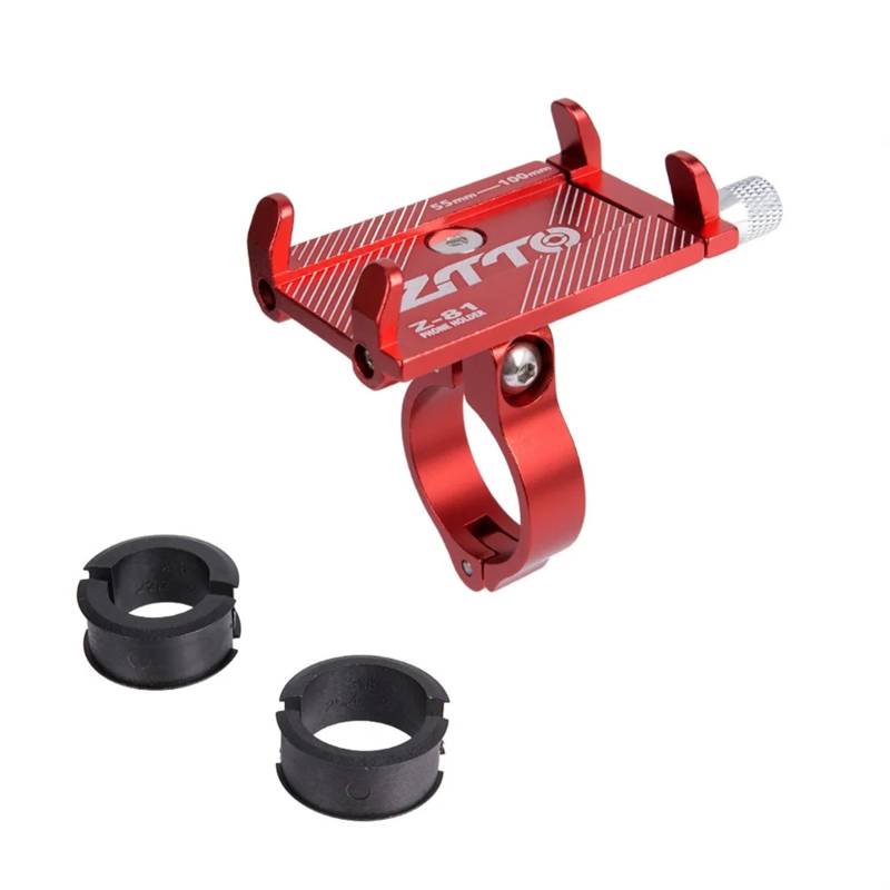 Roller Motorrad Lenker Halterung Handy Ständer Fahrrad Telefon Halter 360 ° Drehung Aluminium Legierung MTB Fahrrad Telefon GPS Halterung(Red C) von NNYIMJ