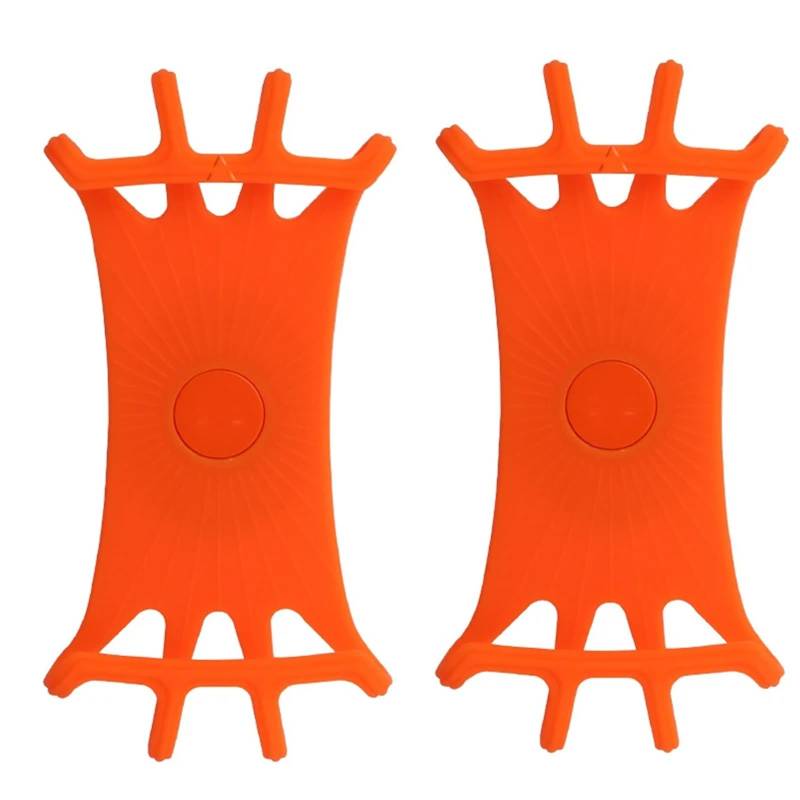 Ständer Anti-Drop GPS Clip Halterung Zubehör 2 Stücke Bunte Silikon Handyhalter Fahrrad Motorrad 360 Grad Handyhalter(Orange 2Pcs) von NNYIMJ