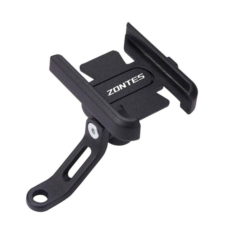 Zubehör Motorrad Lenker Handy Halter GPS Stand Halterung for Zontes G1 125 ZT125 G1 ZT125U ZT 125 U ZT 310X ZT310R(Mirror Holder Black) von NNYIMJ