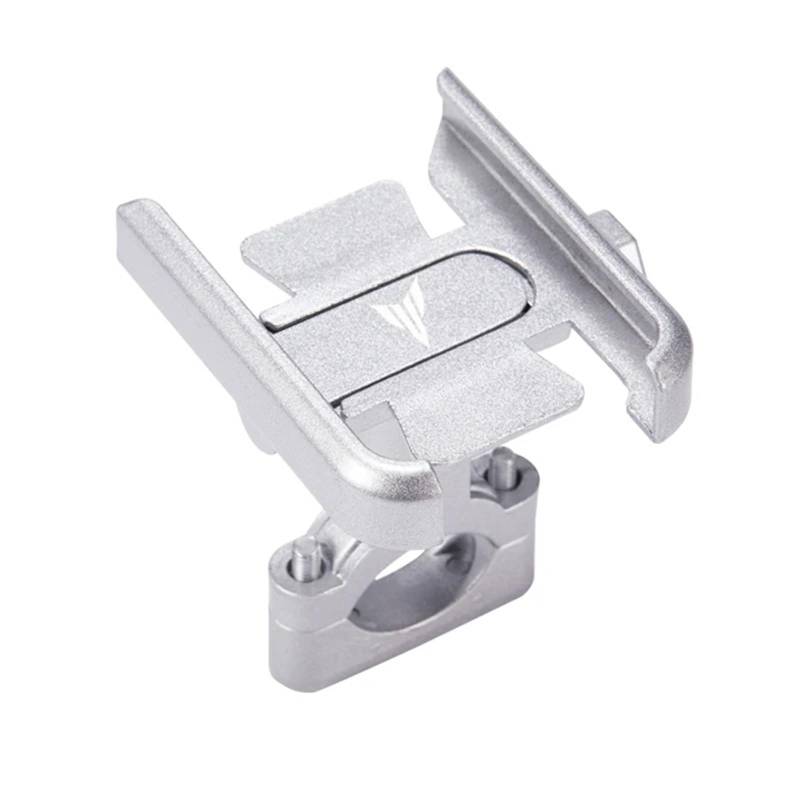 for MT01 MT 09 07 03 10 Motorrad Universal Lenker Handy Halter Aluminium Halterung Zubehör(Handlebar Silver) von NNYIMJ