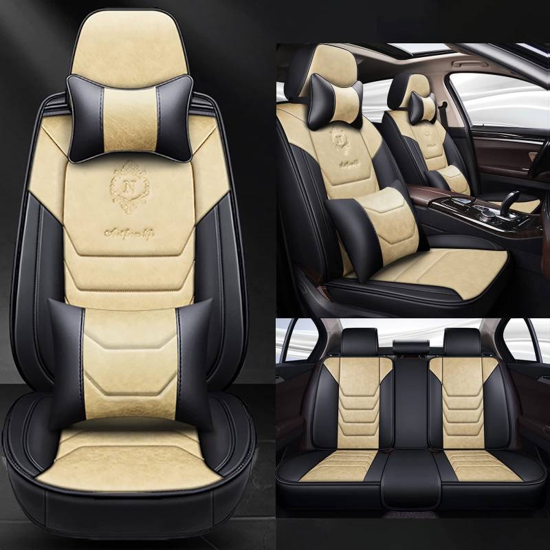 NOBQUA Sitzbezüge Auto Autositzbezüge Universal Set für Mercedes Benz B-Klasse B180 B200 B260 B250e B250 Electric Drive Electric Drive Concept Auto Zubehör, Beige Deluxe von NOBQUA