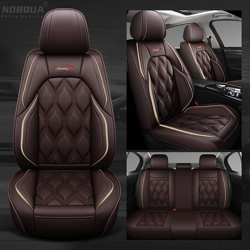 NOBQUA Sitzbezüge Auto Autositzbezüge Universal Set für Mercedes-Benz GLC-Klasse Coupe C253 X253 GLK-Klasse X204 Auto Zubehör, Brauner Standard von NOBQUA