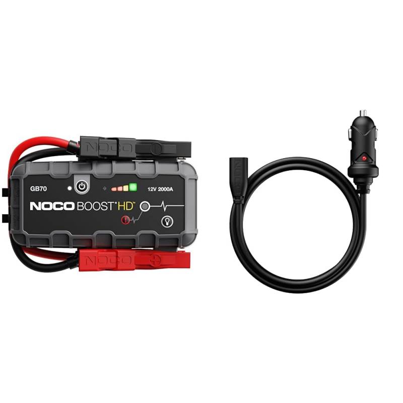 NOCO Boost HD GB70 2000A 12V UltraSafe Starthilfe Powerbank, Auto Batterie Booster & GBC011 Boost X 65W 12V- Autoladegerät für GBX45, GBX55, GBX75 und GBX155 UltraSafe-Lithium-Starthilfen von NOCO