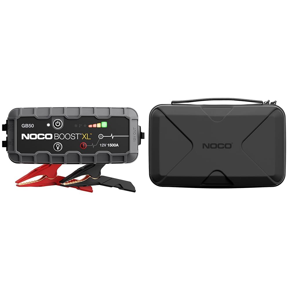 NOCO Boost XL GB50 1500A 12V UltraSafe Starthilfe Powerbank & GC040 Universelle Eva-Schutzhülle für GENIUS1, GENIUS2, GENIUS5 und GENIUS10 Smart-Batterieladegeräte. von NOCO