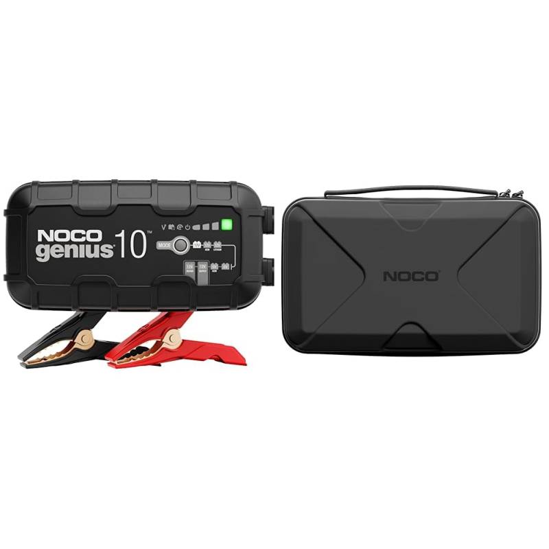 NOCO GENIUS10EU, 10A Autobatterie Ladegerät, 6V und 12V Batterieladegerät & GC040 Universelle Eva-Schutzhülle für GENIUS1, GENIUS2, GENIUS5 und GENIUS10 Smart-Batterieladegeräte. von NOCO