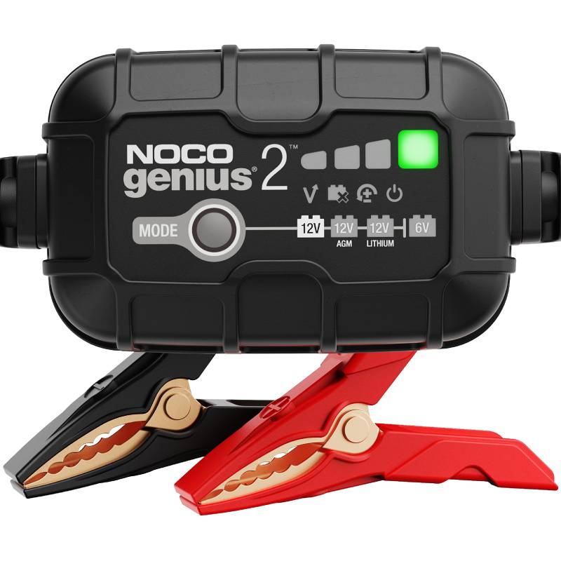 NOCO GENIUS2: 2A Intelligentes Batterieladegerät, 6V/12V Ladegerät, Erhaltungsladegerät und Desulfator mit Temperaturkompensation von NOCO