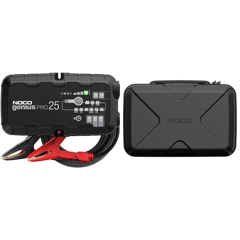 NOCO GENIUSPRO25, 25A Autobatterie Ladegerät & GBC104 Boost X Eva-Schutzhülle für GBX155 UltraSafe-Lithium-Starthilfen von NOCO