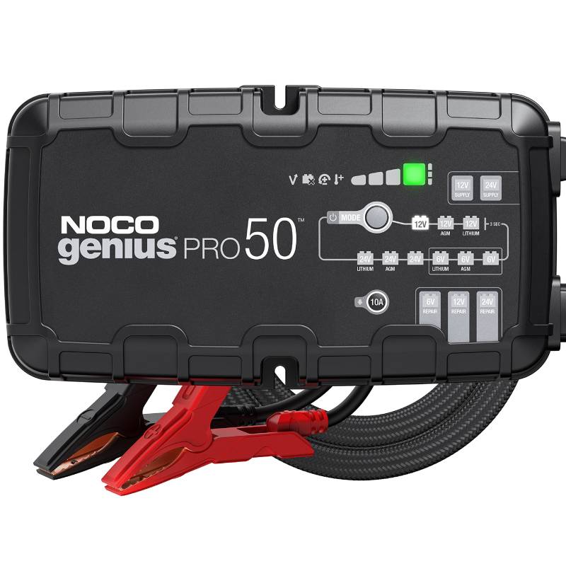 NOCO GENIUSPRO50, 50A Ladegerät, 6/12/24V Professionelles Batterieladegerät und Desulfator mit Temperaturkompensation von NOCO