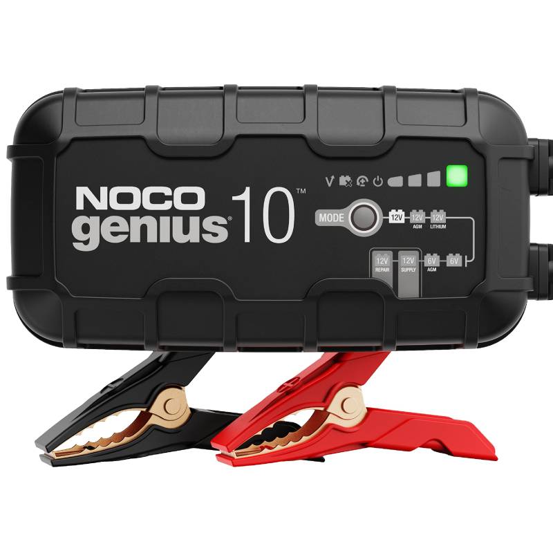 NOCO GENIUS10, 10A Intelligentes Batterieladegerät, 6V/12V Ladegerät, Erhaltungsladegerät und Desulfator mit Temperaturkompensation von NOCO