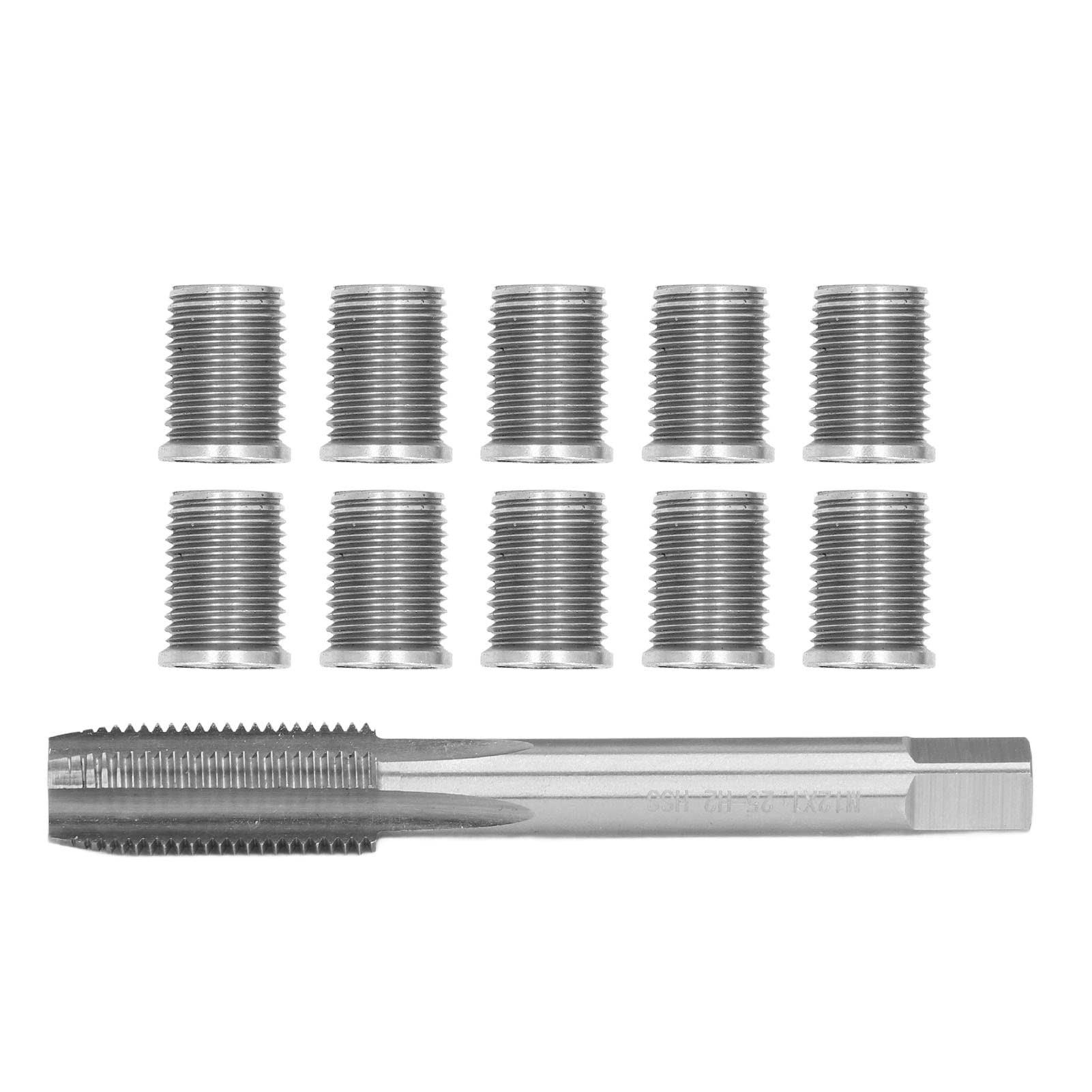 NOENNULL Reparaturwerkzeug für Zündkerzengewinde, M10 X 1,25-Schraube + M12 X 1,25-Hahn, Autozubehör-Hardware-Kit von NOENNULL