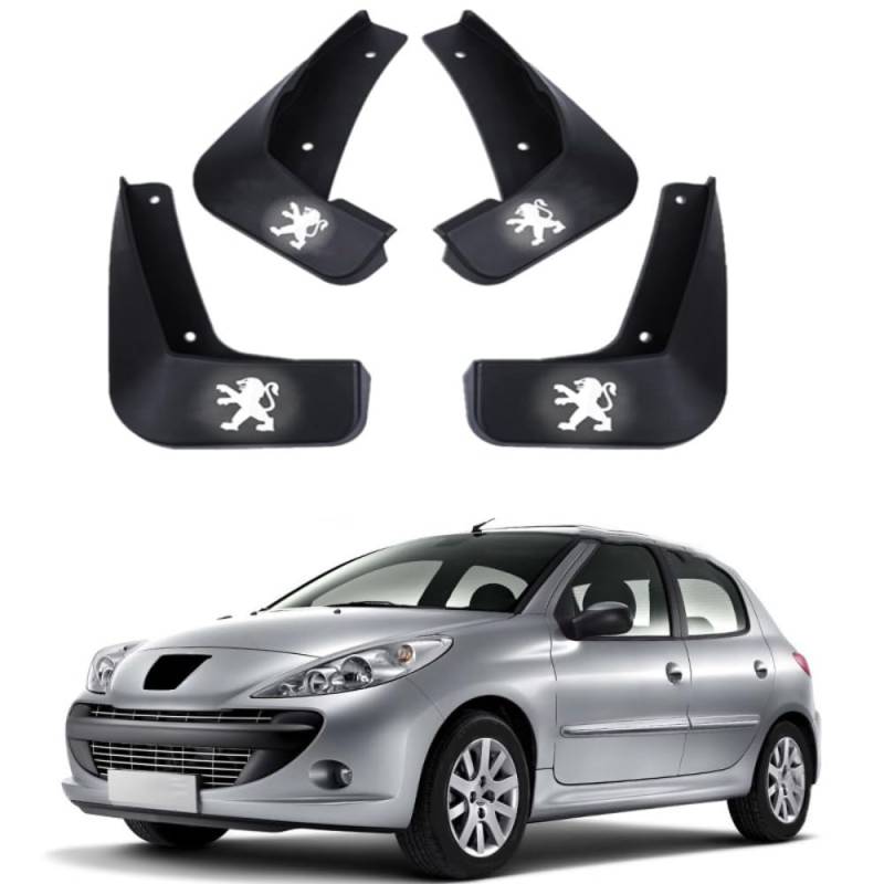 4 Stück Auto Gummi Vorne und Hinten Schmutzfänger, Für Peugeot 207 Hatchback 2006-2014 Car Reifen Spritzschutz Schützen Zubehör,A von NOGRAX