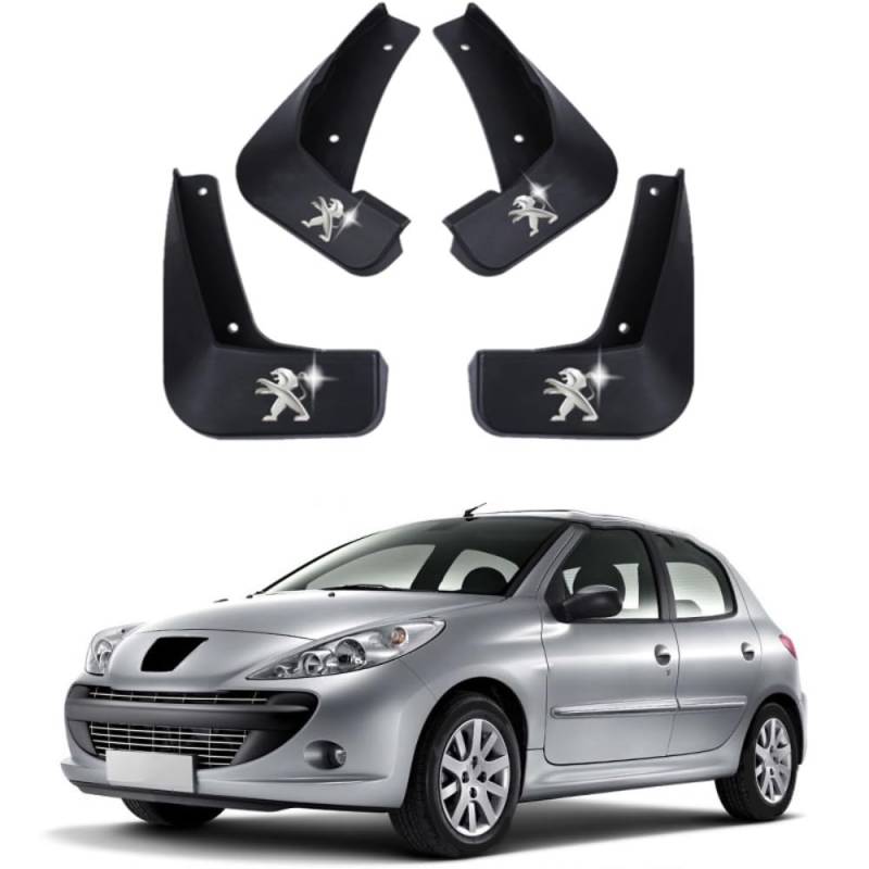 4 Stück Auto Gummi Vorne und Hinten Schmutzfänger, Für Peugeot 207 Hatchback 2006-2014 Car Reifen Spritzschutz Schützen Zubehör,C von NOGRAX