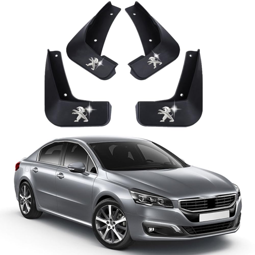 4 Stück Auto Gummi Vorne und Hinten Schmutzfänger, Für Peugeot 508 2011-2018 Car Reifen Spritzschutz Schützen Zubehör,A von NOGRAX