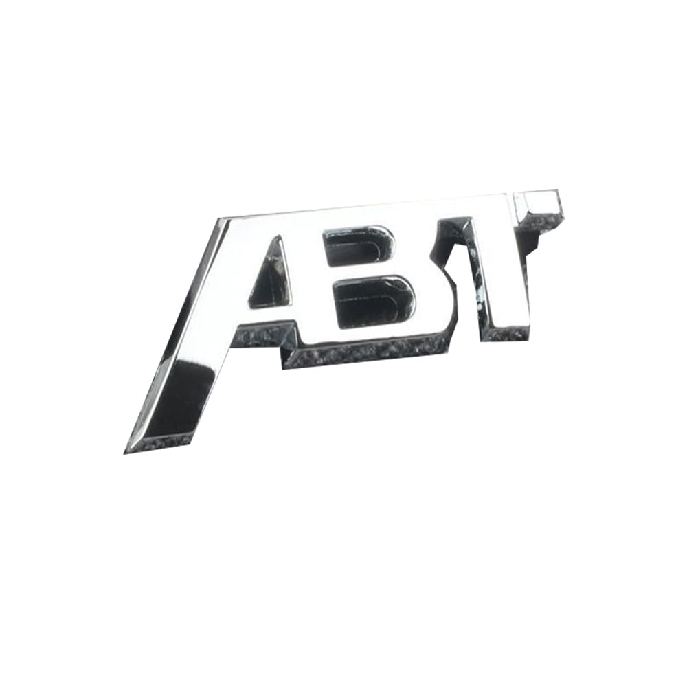 Auto ABS Letters Embleme Abzeichen Sticker Aufkleber, Für ABT vorderer,Rear Boot Trunk/Kühlergrill/Lenkrad extern Zubehör,A-Silver von NOGRAX