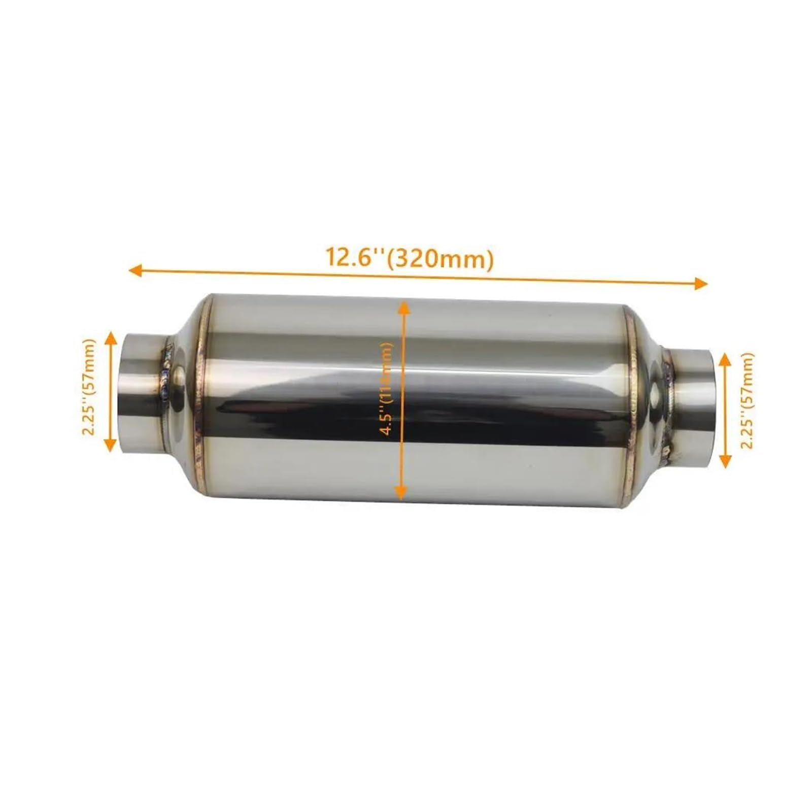 Endrohr 2,25"/2,5" Edelstahl Universal Auspuff Schalldämpfer Resonator Endrohr Schalldämpfer Auto Schalldämpfer Rohr Abgassystem Auspuff Endrohr(57mm ID) von NOKRGQW