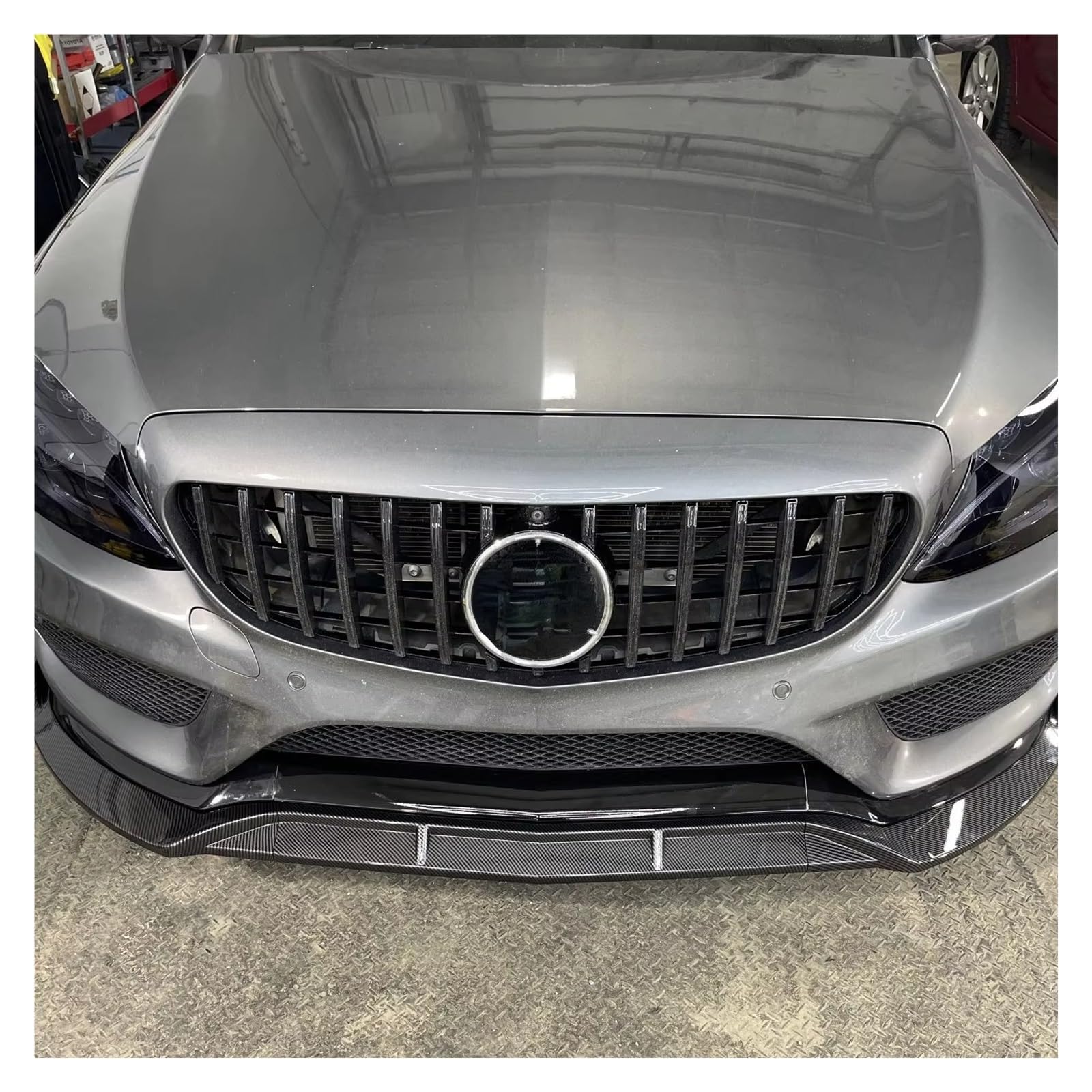 Frontspoiler Frontlippe Für Benz Für C-Klasse Für W205 Für Sport 2015-2018 Für C180 C200 C300 2016 2017 Front Spoiler Lip Untere Klinge Splitter Frontstoßstange Spoiler(Glossy Black) von NOKRGQW