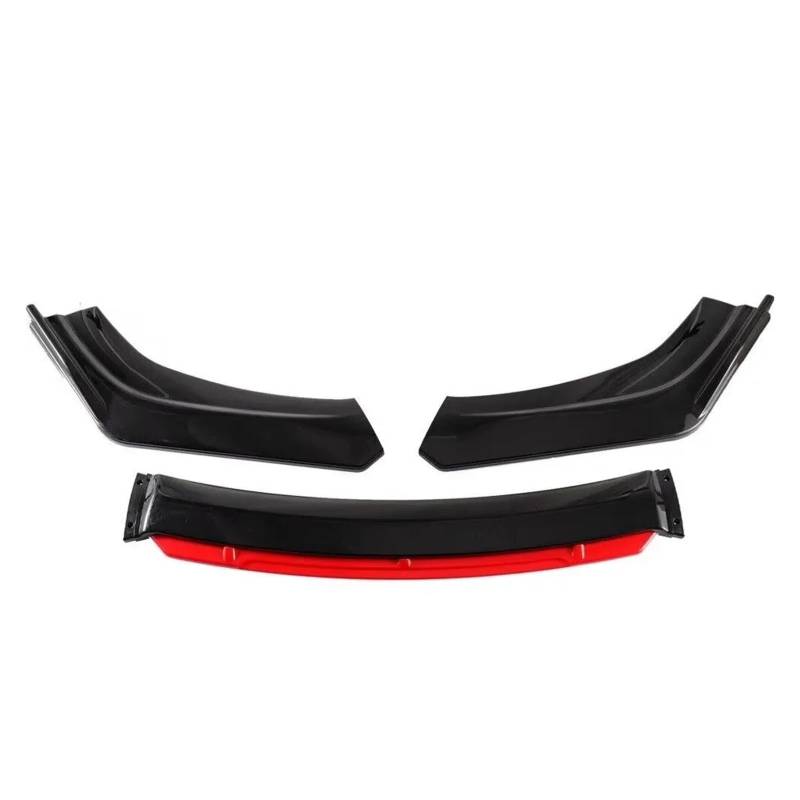 Frontspoiler Frontlippe Für Mini Für Cooper Für R55 R56 Für F55 F56 Front Lip Spoiler Body Kit Tuning Diffusor Universal Front Lip Frontstoßstange Spoiler(Black-Red) von NOKRGQW