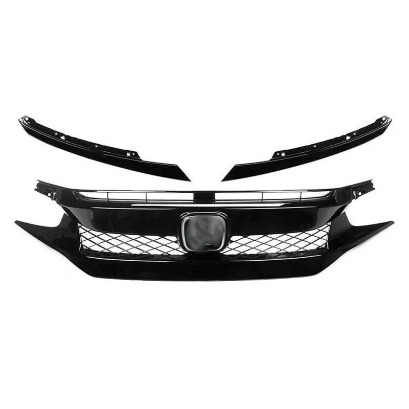 Frontstoßstange Spoiler Für Die 10. Generation Für Civic Black Grille 2016-2018 2019-2020 2021 Fronthaubengrill Racing Bumper Grill Außenzubehör Front Spoiler Lippe(2016-2018 Black-A) von NOKRGQW