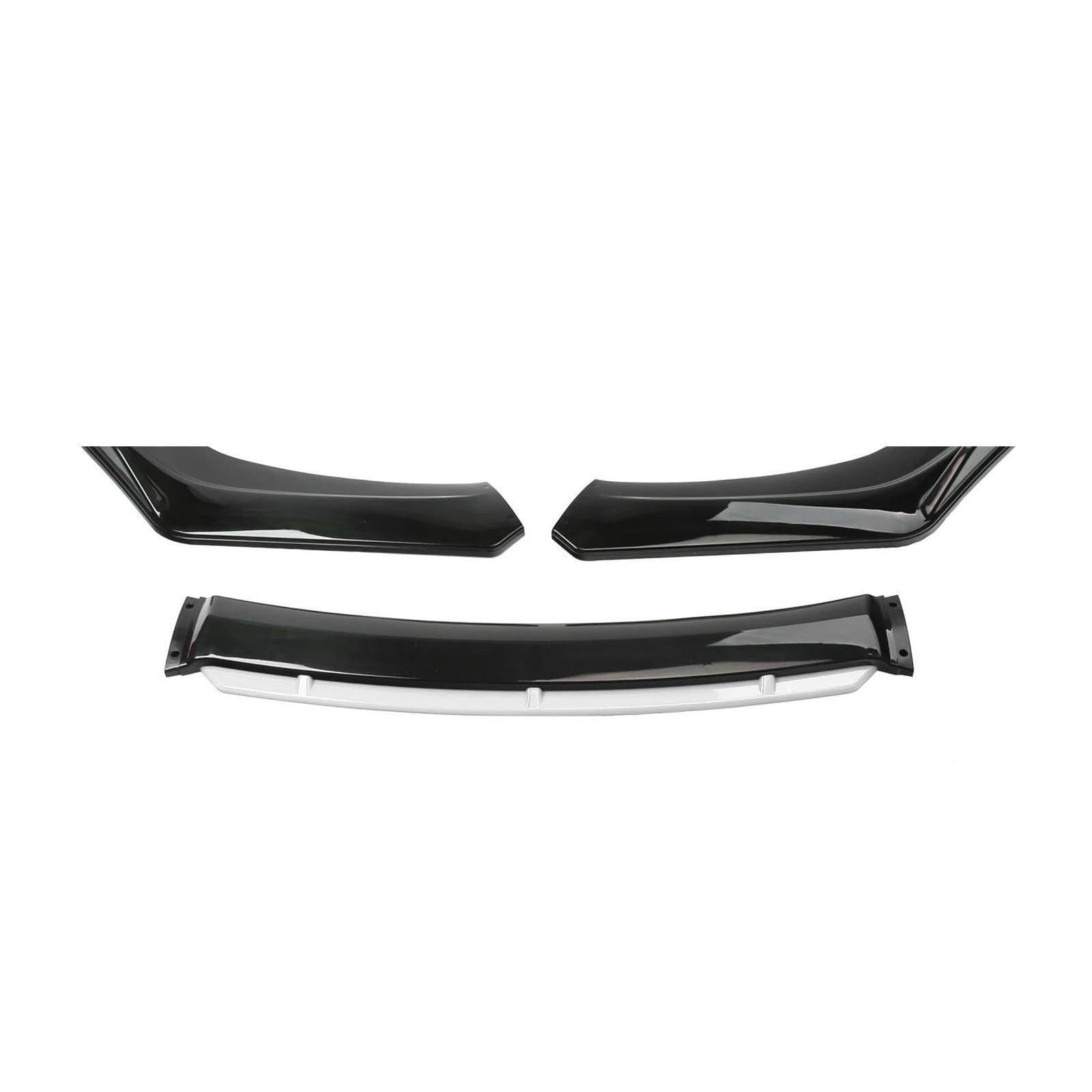 Frontstoßstange Spoiler Universal Auto Front Stoßstange Lip Body Kit Spoiler Carbon Fiber ABS Dekorative Streifen Stoßstange Canard Lip Splitter 3 Abschnitt Accessori Front Spoiler Lippe(Black White) von NOKRGQW