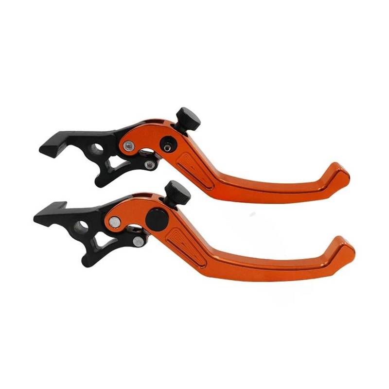 Kupplungshebel Motorrad Motorrad-Doppelscheibenbremse Universelles CNC-verstellbares Aluminium-Doppelbremsgriffhebel Motorrad-Modifikationszubehör Motorrad-Bremshebel(Orange) von NOKRGQW