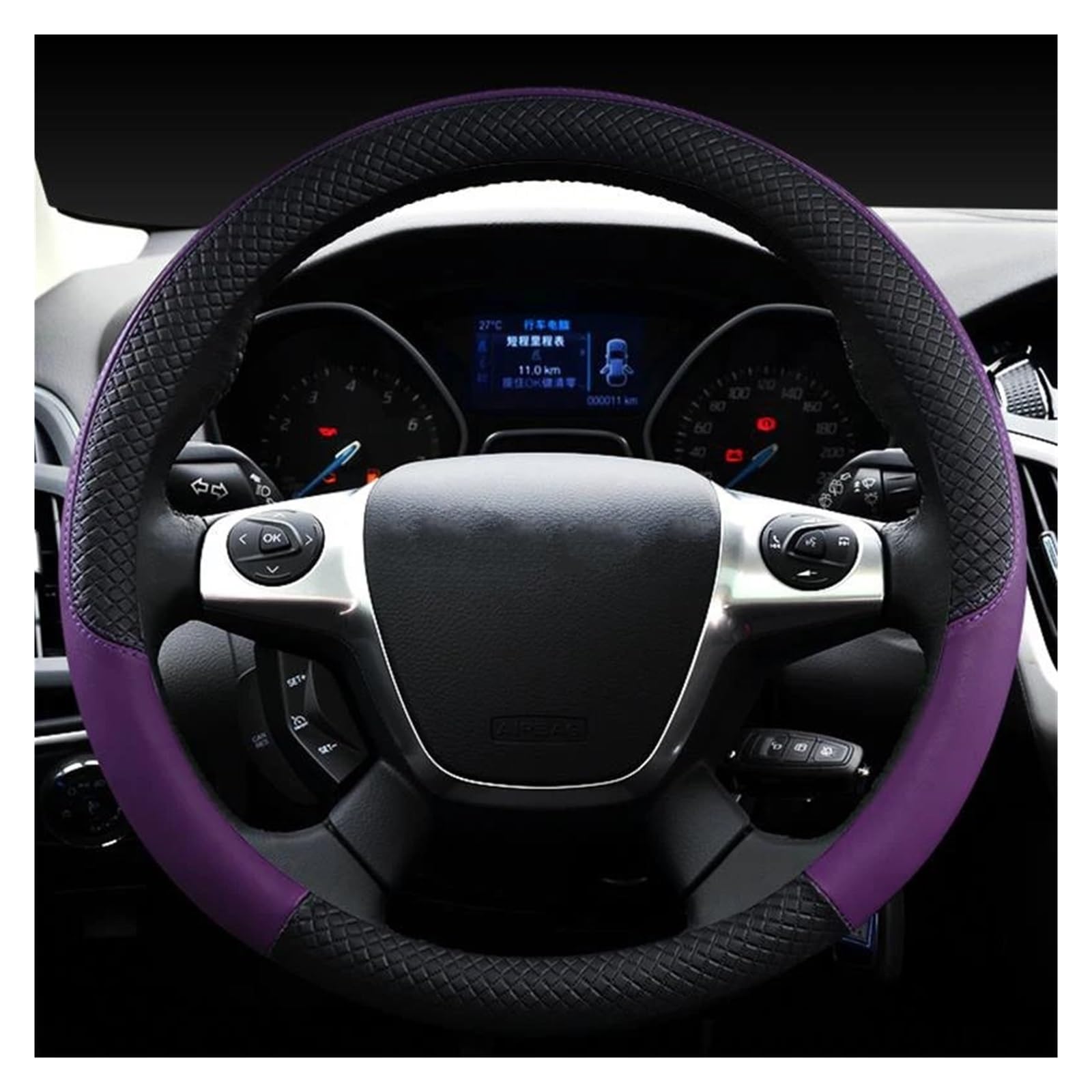 Lenkradbezug Auto Auto Lenkrad Abdeckung Für Ford Für Focus Für MK1 Für MK2 Für MK3 Auto Innen Zubehör Lenkradabdeckung(Purple) von NOKRGQW