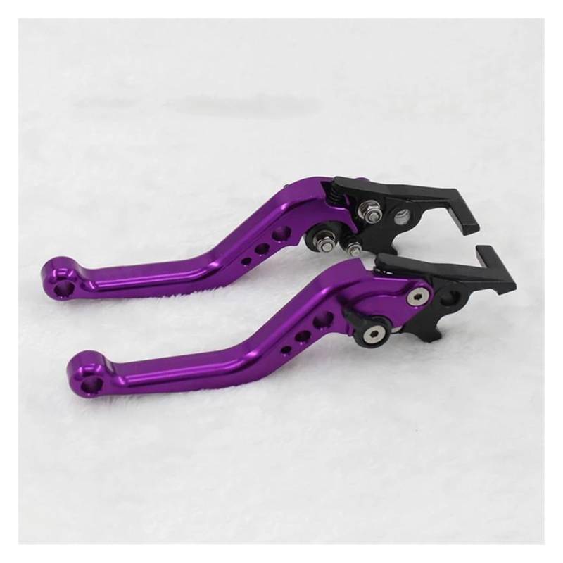 Motorrad Bremshebel Motorradzubehör Modifizierte Teile Klappbarer Kupplungshebel Verstellbarer Trommelbremslenker Modifiziertes Horn Verstellbarer Handhebel Kupplung Bremshebel(Purple) von NOKRGQW