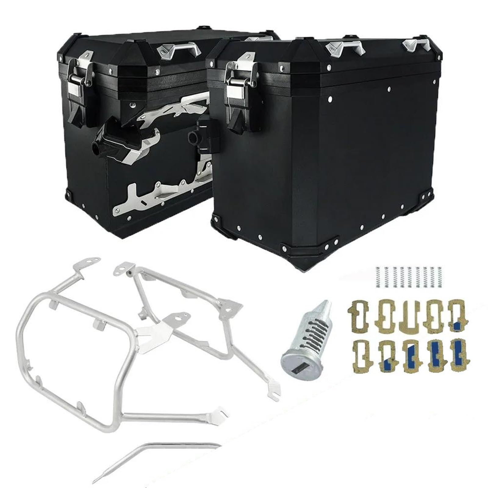 Motorrad Heckgepäckträger Für PAN America 1250 S PA1250 S Aluminium Box Gepäck Rack PANAMERICA1250 2021 2020 Schwanz Fall Pannier Sattel Halter Motorrad Gepäckträger(BK Panniers SL Rack) von NOKRGQW