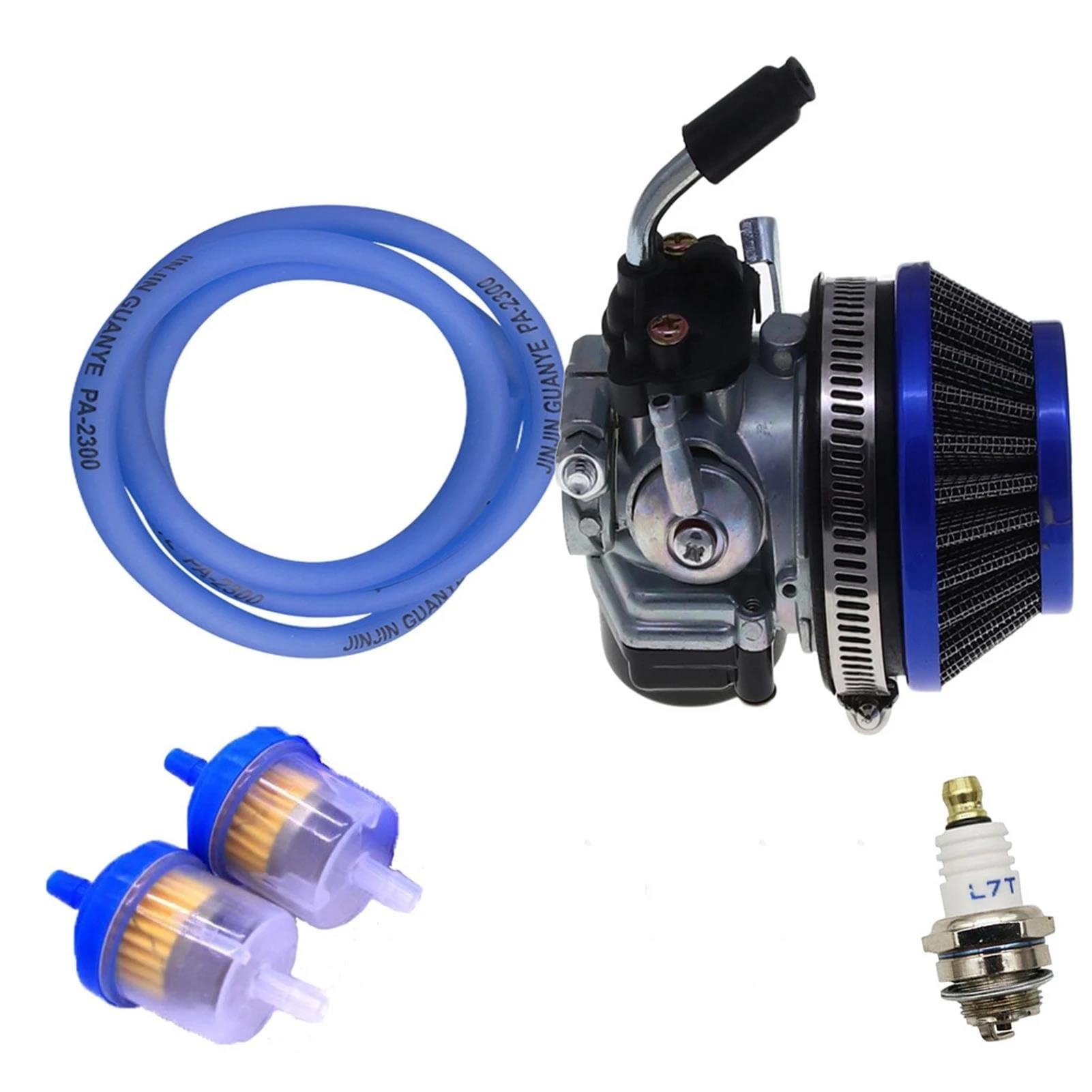 Roller Vergaser Für 2 Takt Motor 49 Cc 50 Cc 66 Cc 80 Cc 100 Cc Mit Luftfilter Motor Gasmotor Motorisierter Moto Bike Rennvergaser Vergaser Motor(Blau) von NOKRGQW