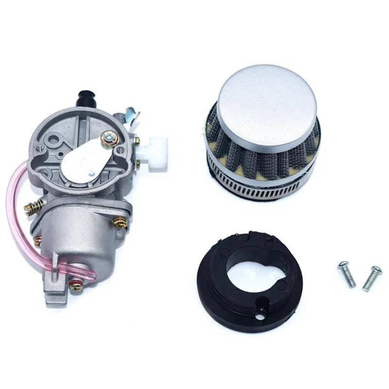 Roller Vergaser Für 47cc 49cc Für Mini Motor Dirt Pit Pocket Bike ATV Quad Go Kart Vergaser Mit 44mm Luftfilter Vergaser Motor(Silber) von NOKRGQW