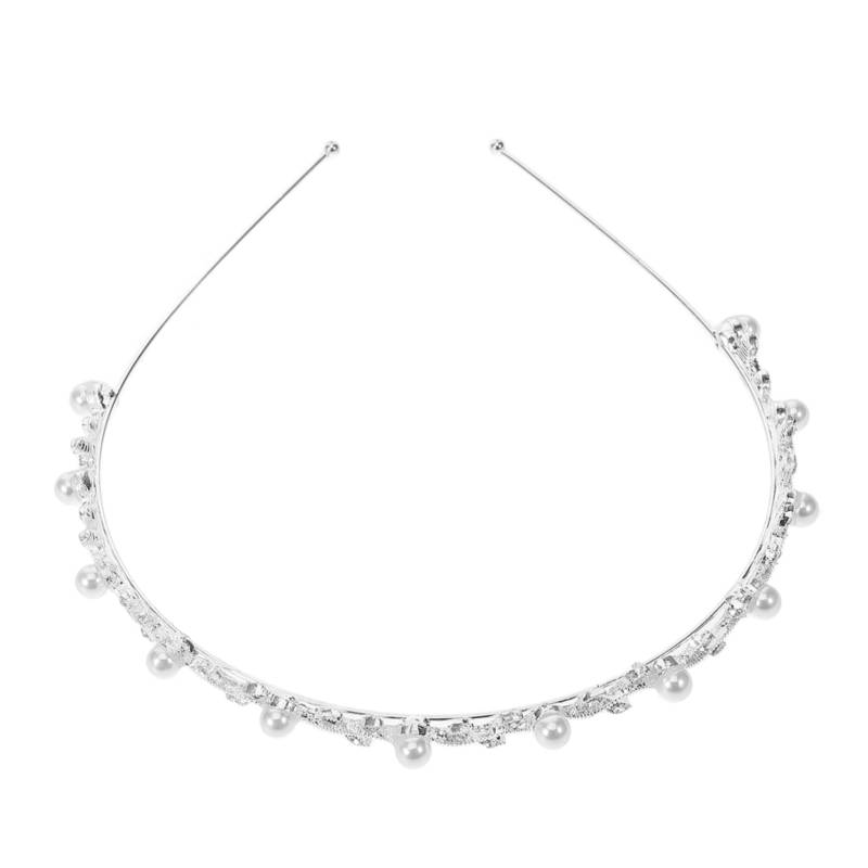 NOLITOY Hochzeits Haarschmuck Tiara Mit Strass Und Perlen Elegantes Haarband Für Braut Und Prinzessin Modisches Accessoire Für Hochzeiten Und Besondere Anlässe Silberfarben von NOLITOY