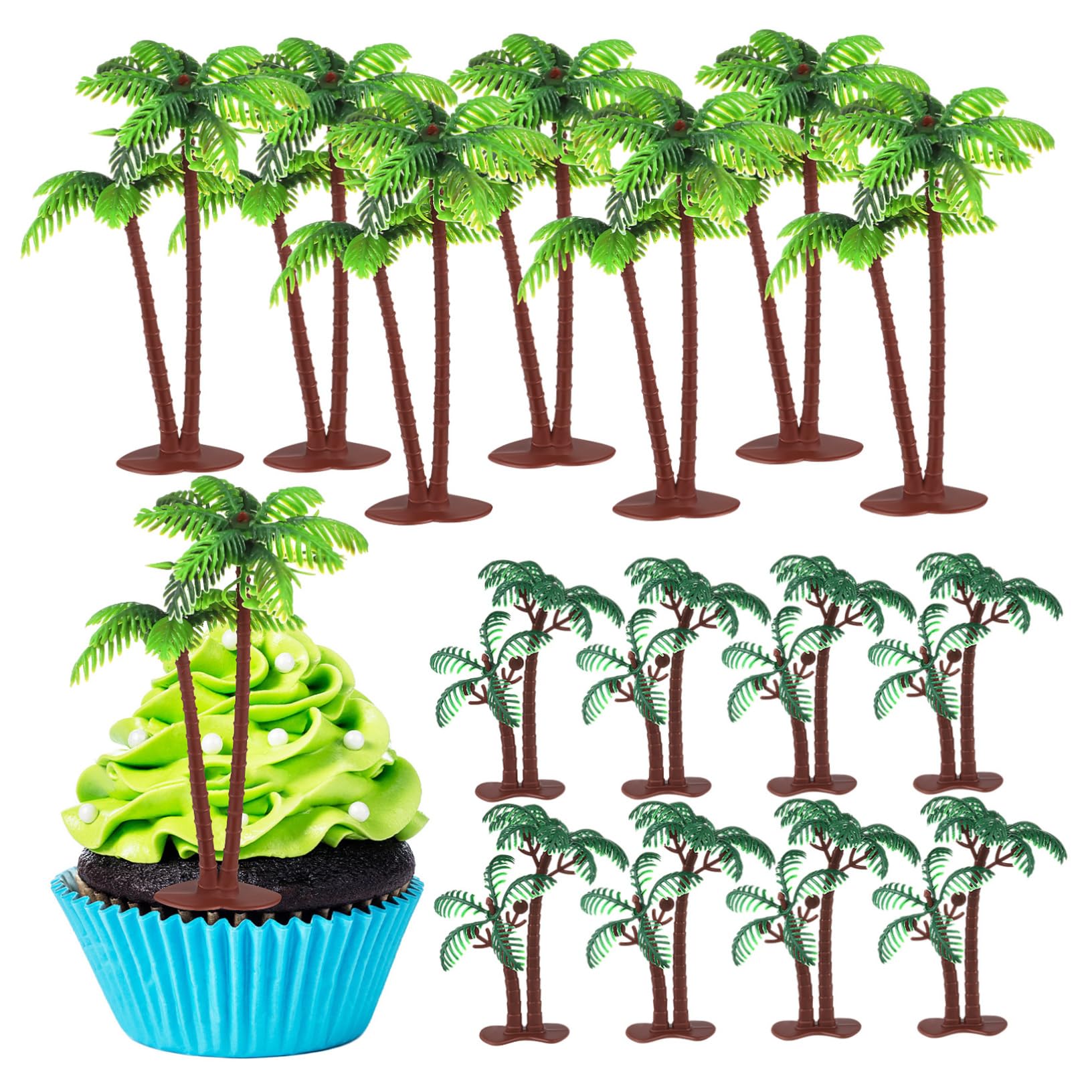 NOLITOY Tropische Kokosnussbaum Cupcake Topper Strand Kuchen Dekoration Für Partys Künstliche Mini Bäume Für Innenräume Für Geburtstagsfeiern Und Sommerfeste von NOLITOY