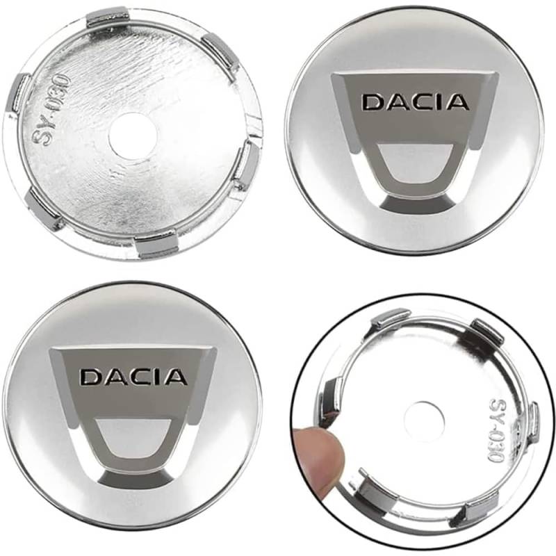 NOLLAM 4 Stück Nabendeckel für Dacia Duster Logan Sandero Lodgy 60mm Radnabendeckel Felgendeckel Radnabenkappen Felgenkappen Nabenkappen Wheel Caps Radnabenabdeckung von NOLLAM