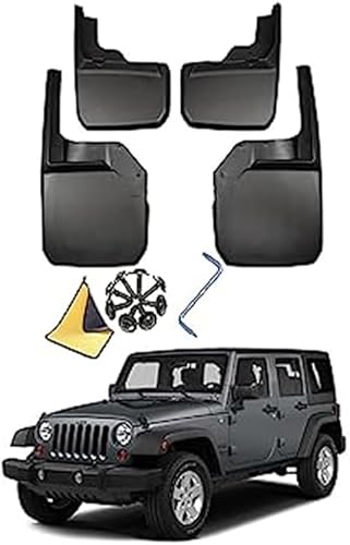 4 Stücke Auto Schmutzfänger für Jeep Wrangler JL JK 2008-2023, Auto Schmutzfänger Kotflügel Spritzschutz Protektoren Bausatz Auto Zubehör von NOLLAM