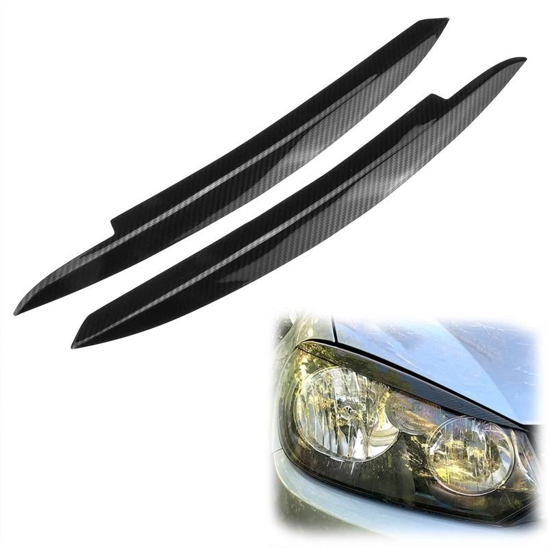 Auto Augenlid Aufkleber 2 Stücke Auto Scheinwerfer Augenbraue Augenlid Trim Kohlefaser Für GOLF VI Für MK6 Für GTI Für GTR 2008 2009 2010 2011 2012 2013(Carbon Fiber Look) von NOLLAM