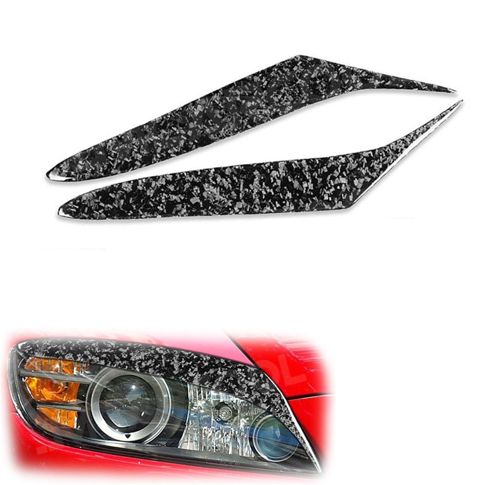 Auto Augenlid Aufkleber Auto-Augenbrauen-Scheinwerferabdeckungen Für Mazda Für RX8 Für Coupe 2004–2008 2005 2007 2006 Geschmiedete Kohlefaser-Frontstoßstange Augenlider Car Styling von NOLLAM