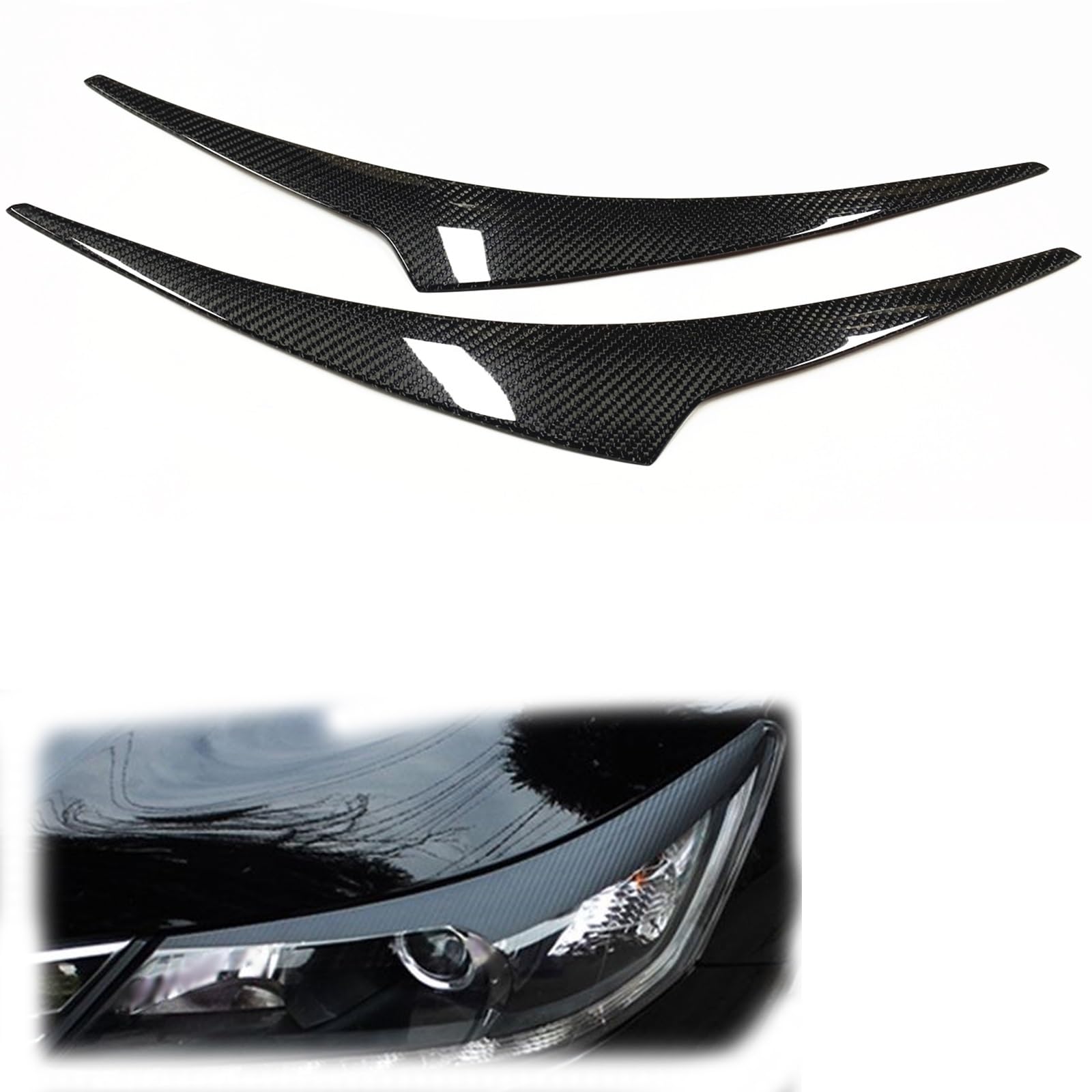 Auto Augenlid Aufkleber Auto Frontscheinwerfer Augenbraue Aufkleber Lampenabdeckung Scheinwerfer Augenlid Trim Kohlefaser Für H-ONDA Für Accord 9th 2013-2015 2014 von NOLLAM